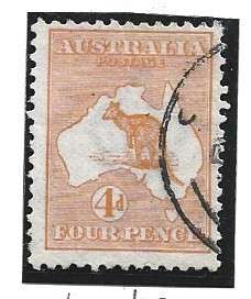Australia, 1913, 4d, kangaroo, used
