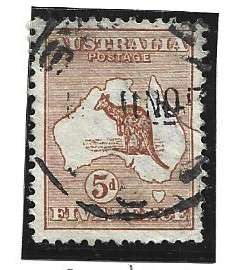 Australia, 1913, 5d, kangaroo, used