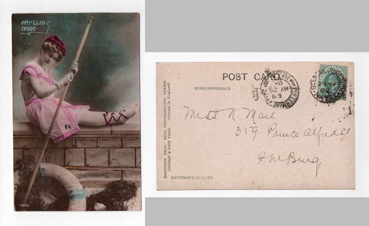 Phyllis Dare, postcard, Photo, 1/2d, GELNCOE  JUNCTION 22MY 09 cds >PIETERMARITZBURG