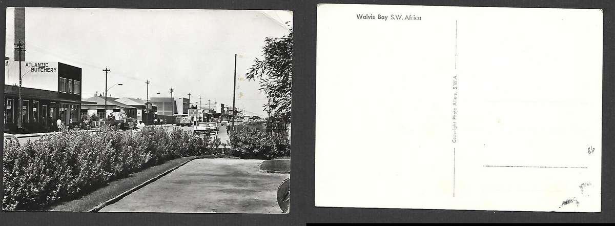South West Africa, post card, Atlantic Butchery, Walvis Bay,