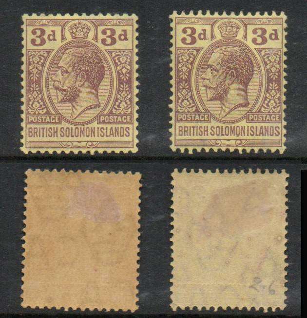 British Solomon Islands, GVR, 1913, 1/d, on yellow, on buff - MH*