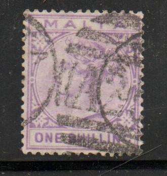 Malta, VRI, 1885,1/- violet, good used