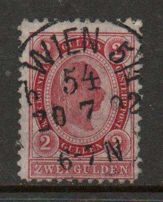 Austria, 1890, 2 Gulden carmine, used