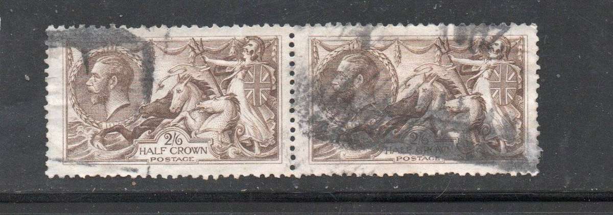 Great Britain, GVR, 1918, 2s6d, Bradbury Wilkinson printing, pair, parcels  used