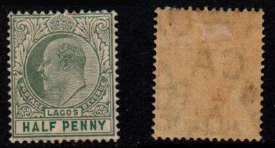 Nigeria, Lagos, EVIIR, 1904, 1/2d, MCA wmk, MH *, browned gum