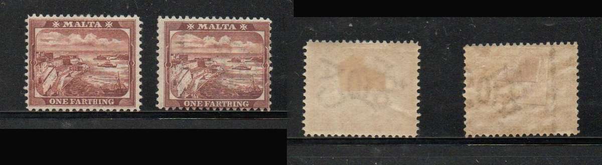 Malta, 1901, 1/4d, both shades, MH *