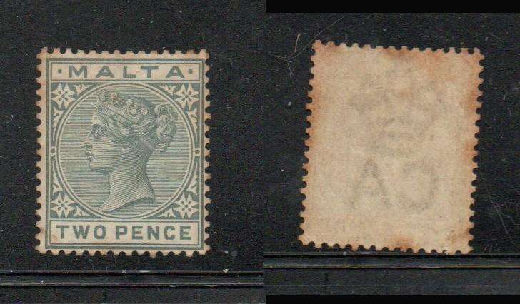 Malta, 1885, VRI. 2d, grey, MH*, heavy gum tone
