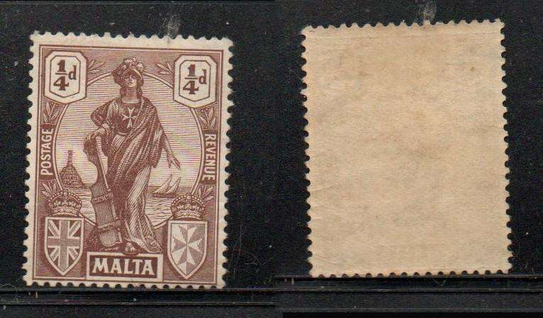 Malta, 1922, 1/4d, brown, MH *