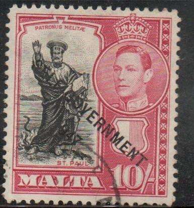 Malta, 1938, 10/-, overprinted SELF GOVERNMENT, good used