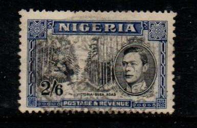 Nigeria, GVIR, 2s6d, grey & blue, perf 13x11.5, used