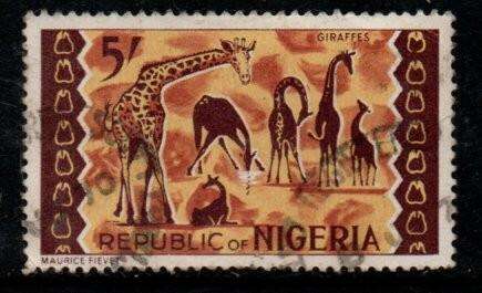 Nigeria, 1966, 5/-, giraffes, good used
