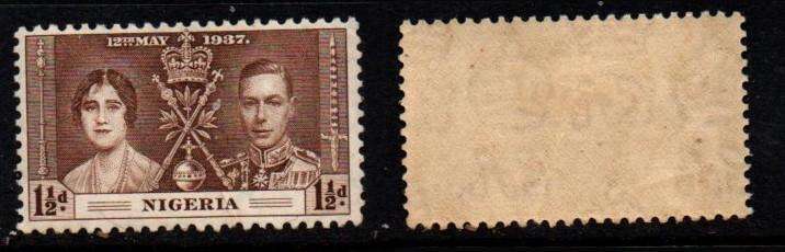 Nigeria, GVIR, 1937, Coronation, 1 1/2d lightly MH *