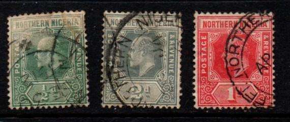 Nigeria, EVIIR, 1910 -11, 1/2d, 2d, 1d, cds used
