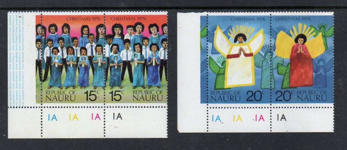 Nauru Christms 1975 15c, 20c, se-tenant pairs MNH**