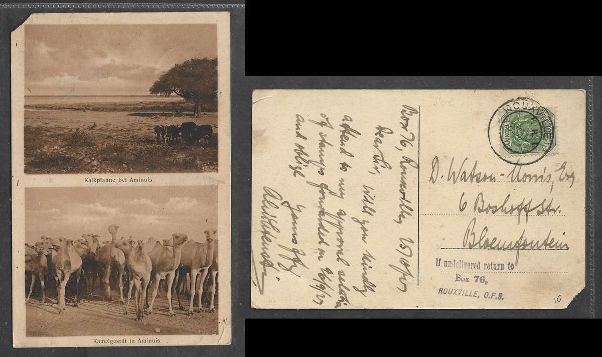 PPC, 1/2d Natal, interprovincial use POTCHEFSTROOM TRANSVAAL 3. JUL 11 cds > THREE ANCHOR BAY