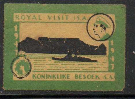 South Africa, 1947 Royal Visit, label, cinderella, used