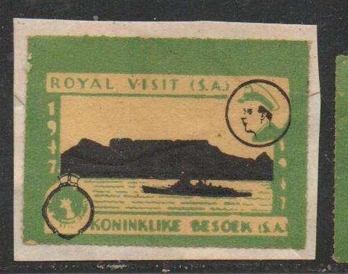 South Africa, 1947 Royal Visit, label, cinderella, used