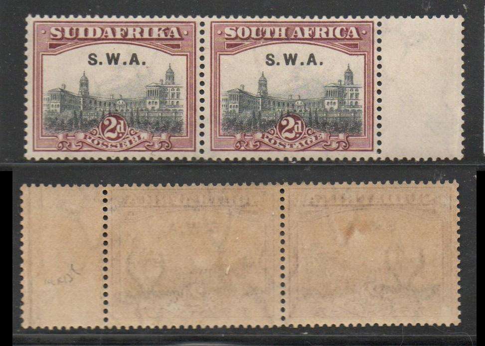 South West Africa. 1827, pair,2d S.Africa  opt  S.W.A., MH *