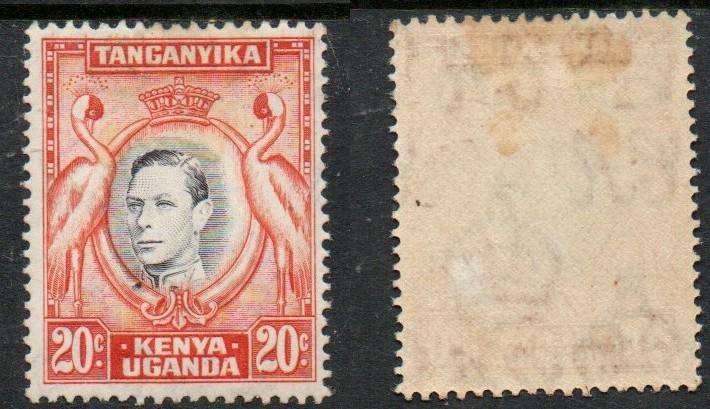 Kenya Uganda Tanganyika, 1943, 20 cents, black & orange MH *,