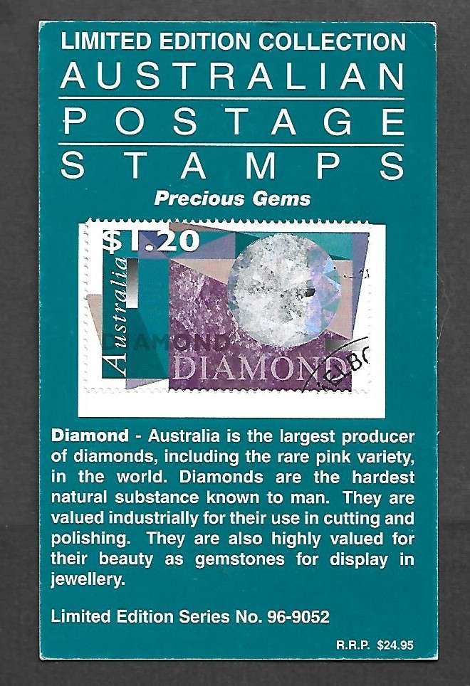 Australia 1996 Precious gems, Diamond $1.20, used, Limited Edition Collection