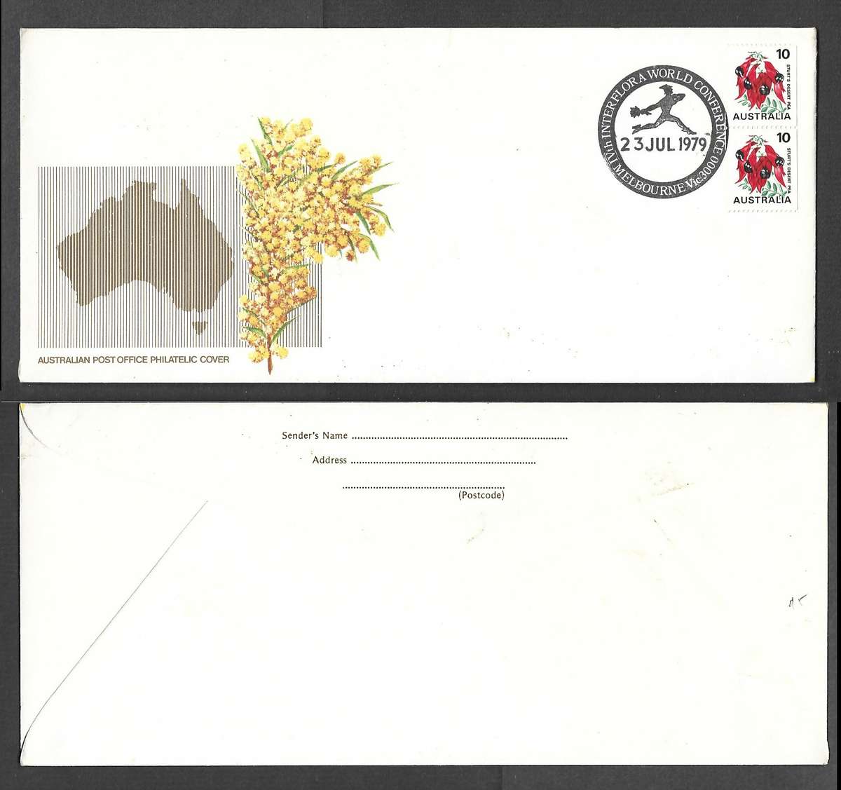 Australia 1979 IVth INTERFLORA WORLD CONFERENCE 23 JUL 1979 special cancel on very long cover