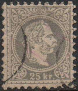 Austria, 1878, 25kr, brownish grey, perf 9.5,  used