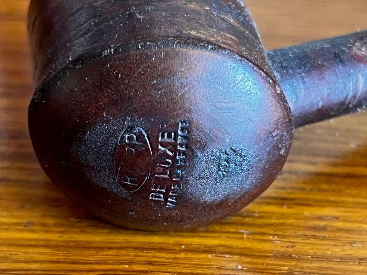 Vintage Smoking Pipe Collection  Set of 4 with Wooden Display Stand