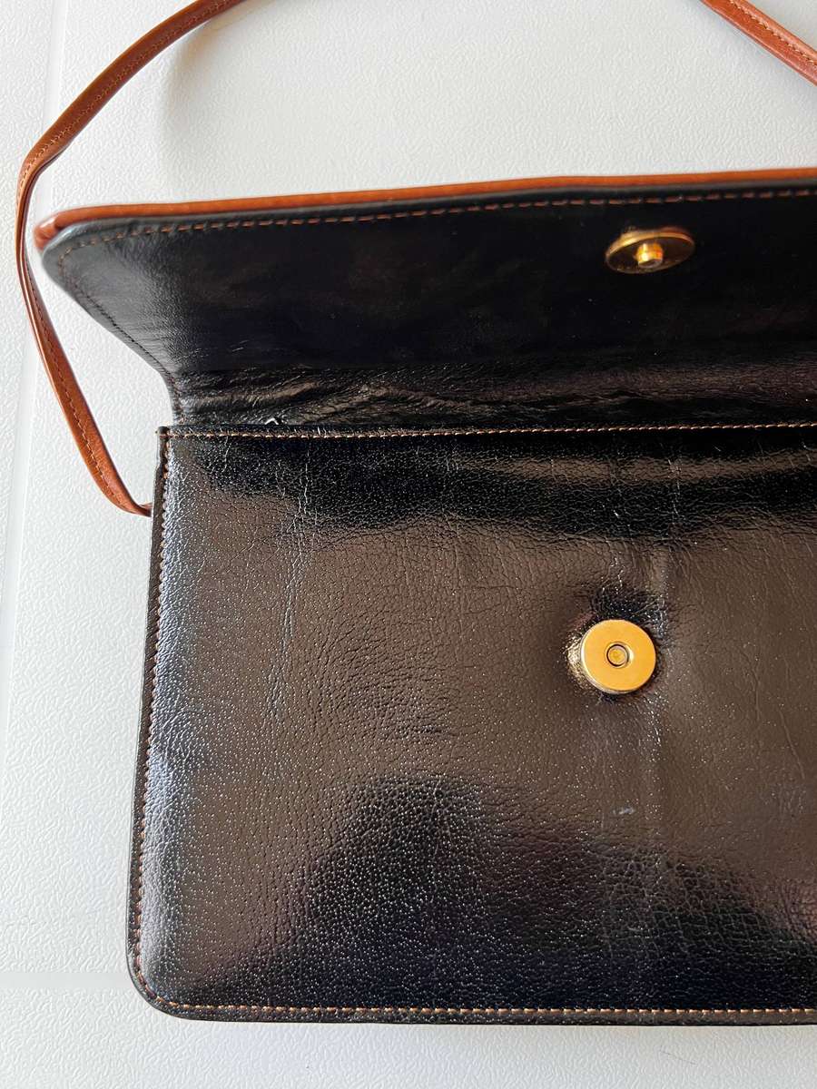 Ladie's Two-Tone Sling Leather Handbag