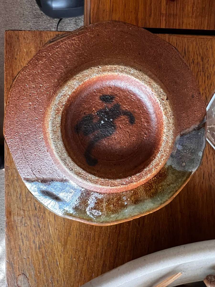 ANDREW WALFORD Pottery: Cut Sided Celadon Dish