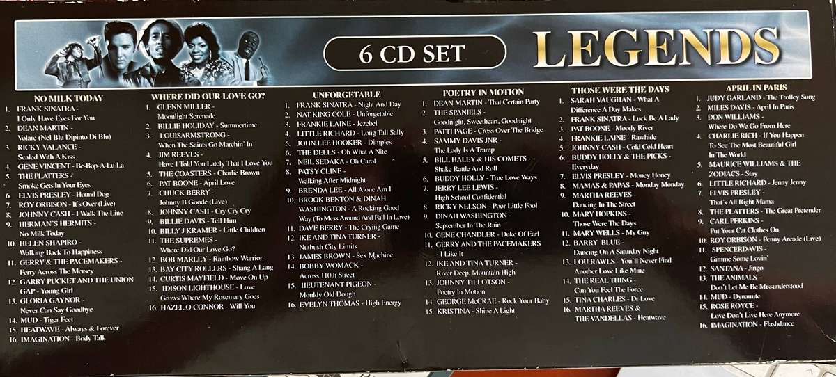 LEGENDS 6 disc CD SET VOLUME 2 James Brown, Bob Marley and more...