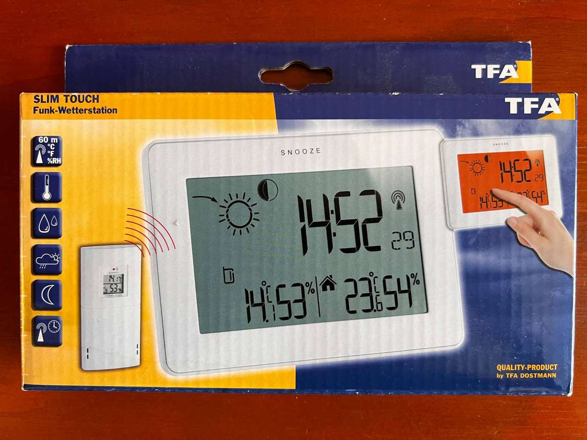 TFA Dostmann Wireless Weather Station Slim Touch 35.1128.01 with Touch Screen