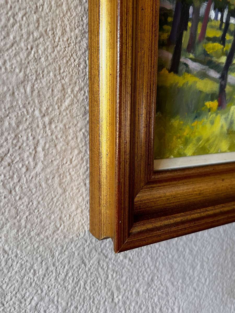 Veronica Reid - Original Oil on Canvas - Sunlit Woodland Landscape