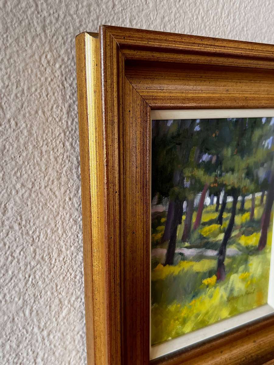 Veronica Reid - Original Oil on Canvas - Sunlit Woodland Landscape