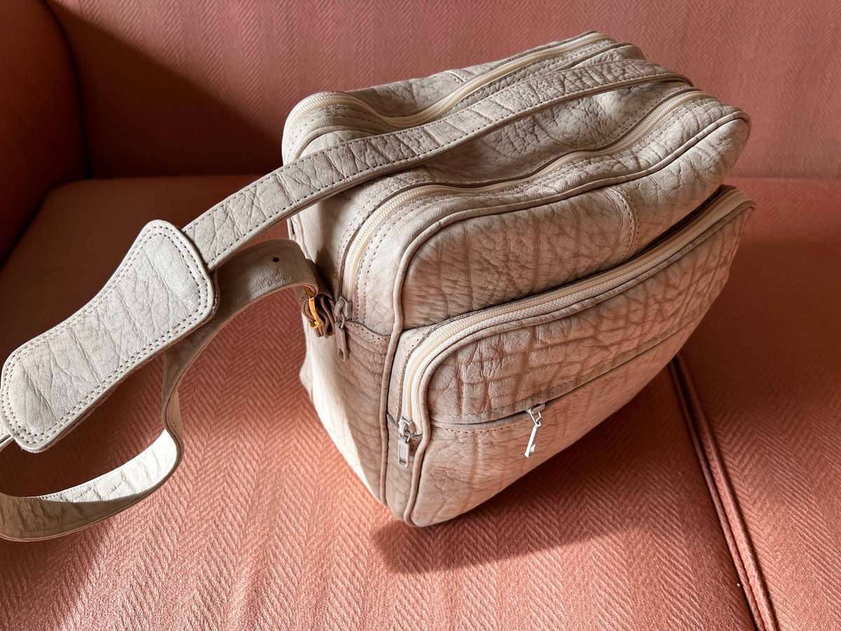 Genuine Buffalo Leather Multi-Compartment Shoulder Bag / Travel Satchel