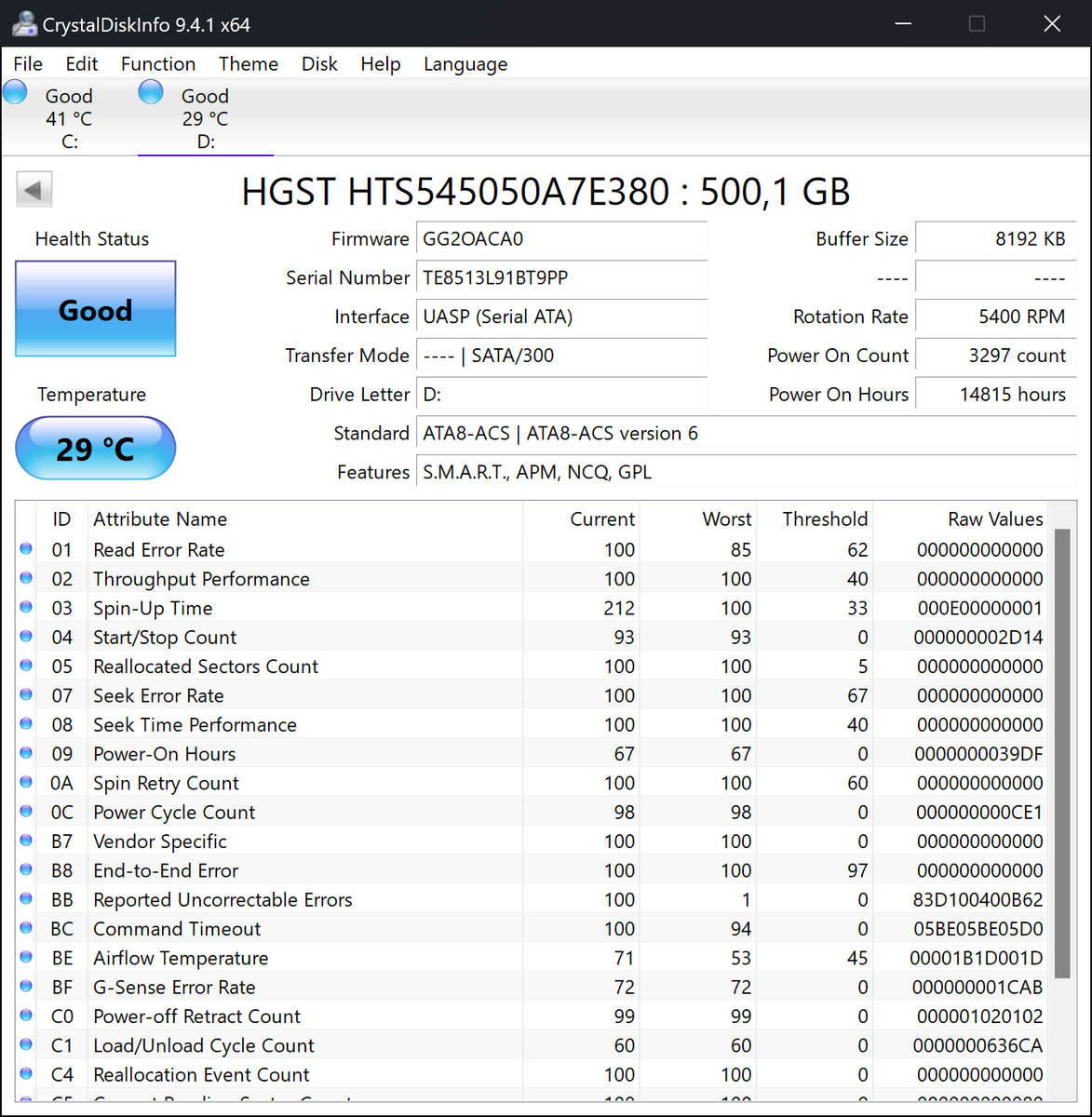 HGST - 500GB 5400RPM SATA 3Gb/s 8MB Cache 2.5-inch Hard Drive