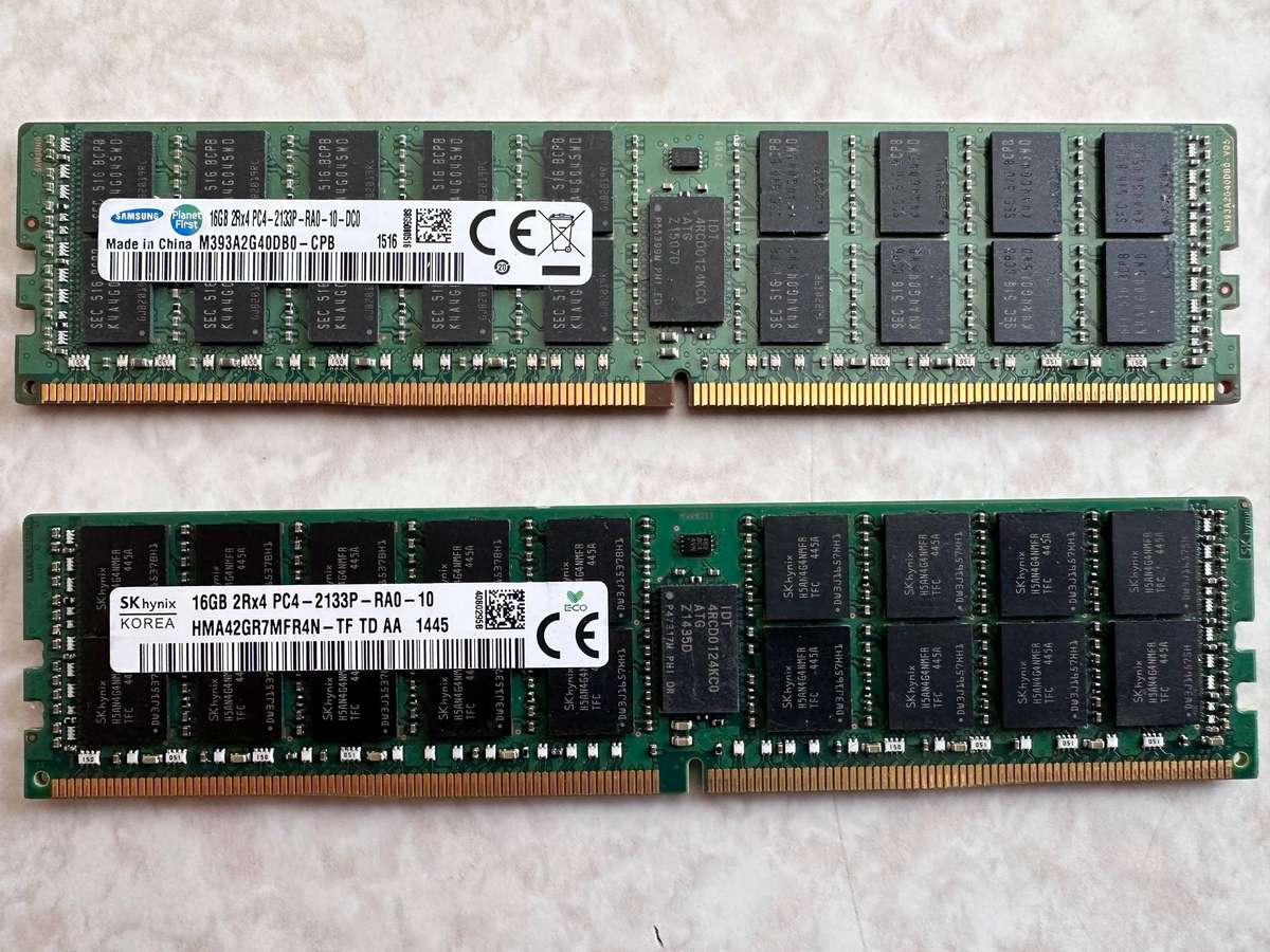 Samsung/SK Hynix 16GB 2Rx4 PC4-2133P-RA0-10 DDR4 Server RAM