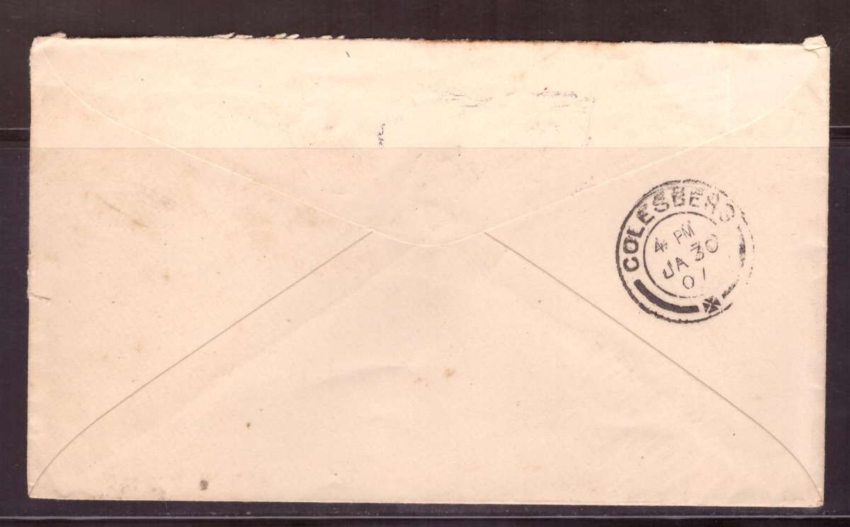 USA 1906 Cover from Wall- Street N.Y. to Colesberg.  COGH.