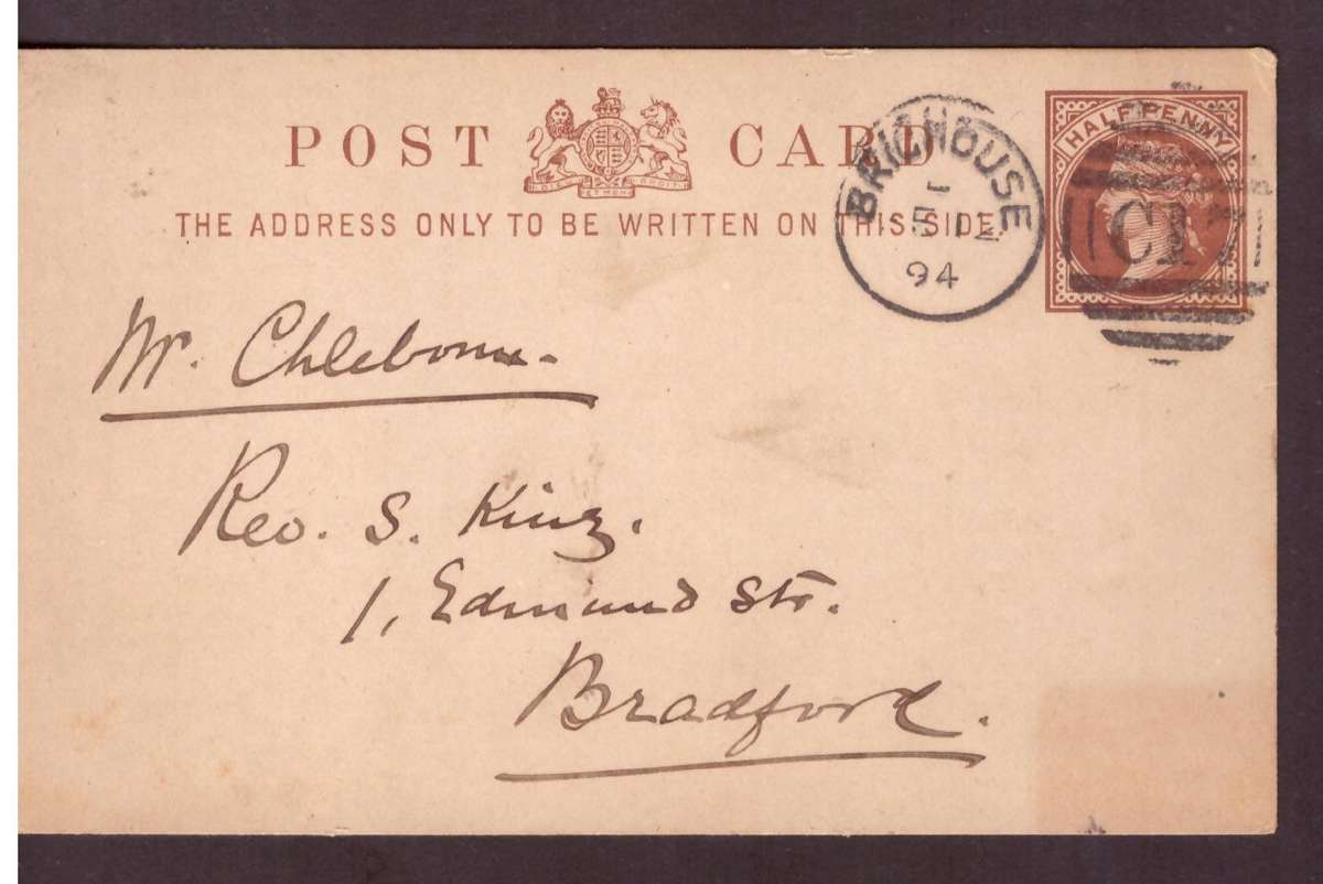 England.  post carte 1894 from Brig..  use.