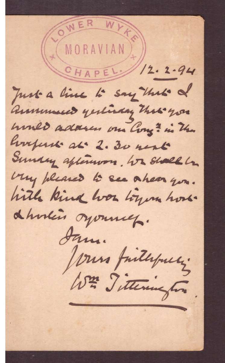 England.  post carte 1894 from Brig..  use.