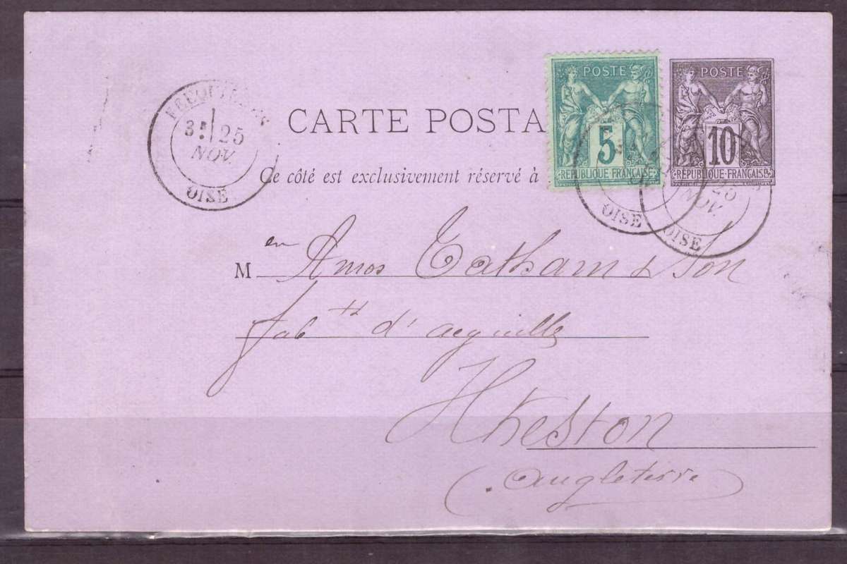 Post Cart 1882? from France to  England