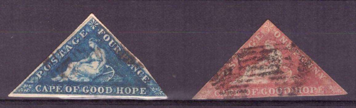 Cape of Good Hope Triangular issue 1853-1864.