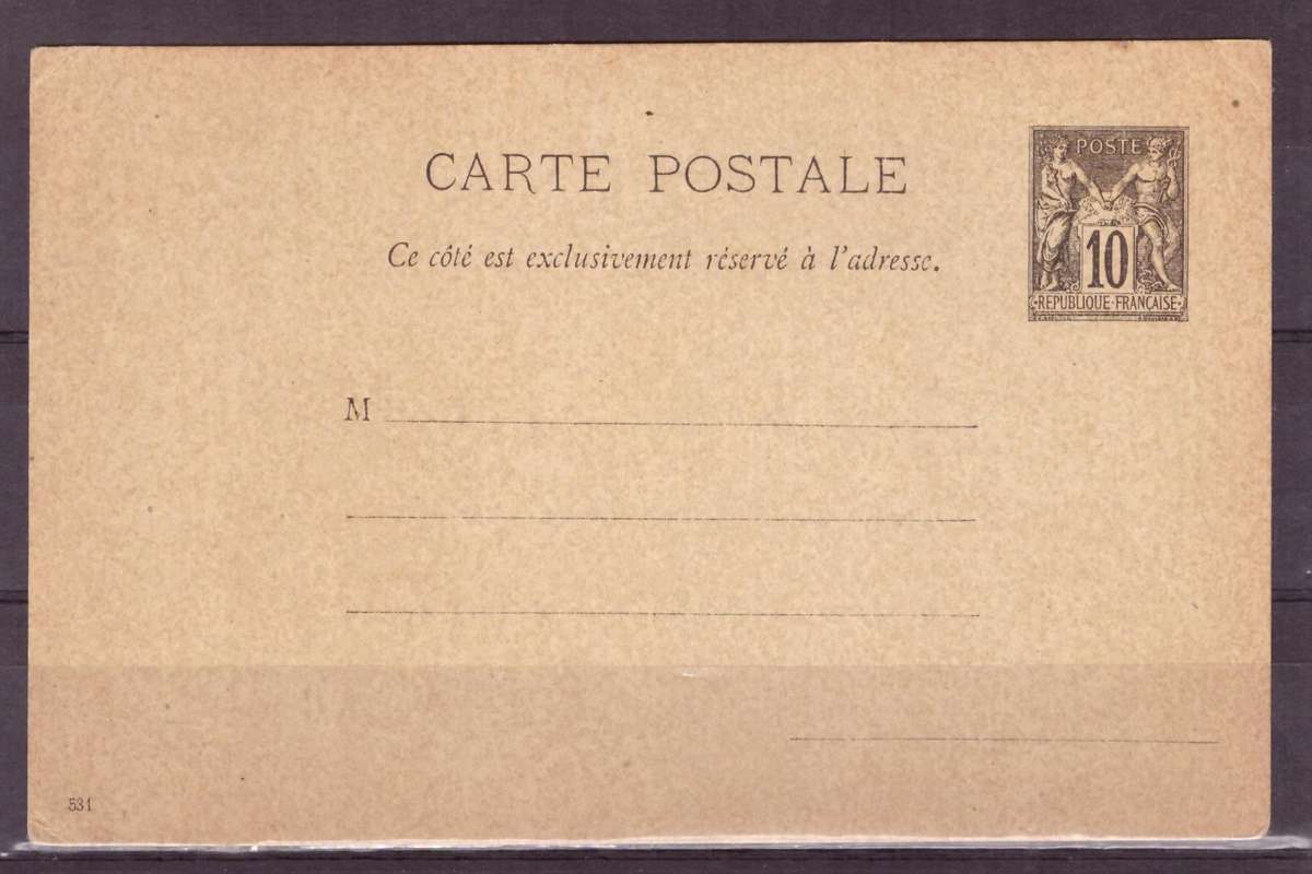 Post Cart  France .  10c