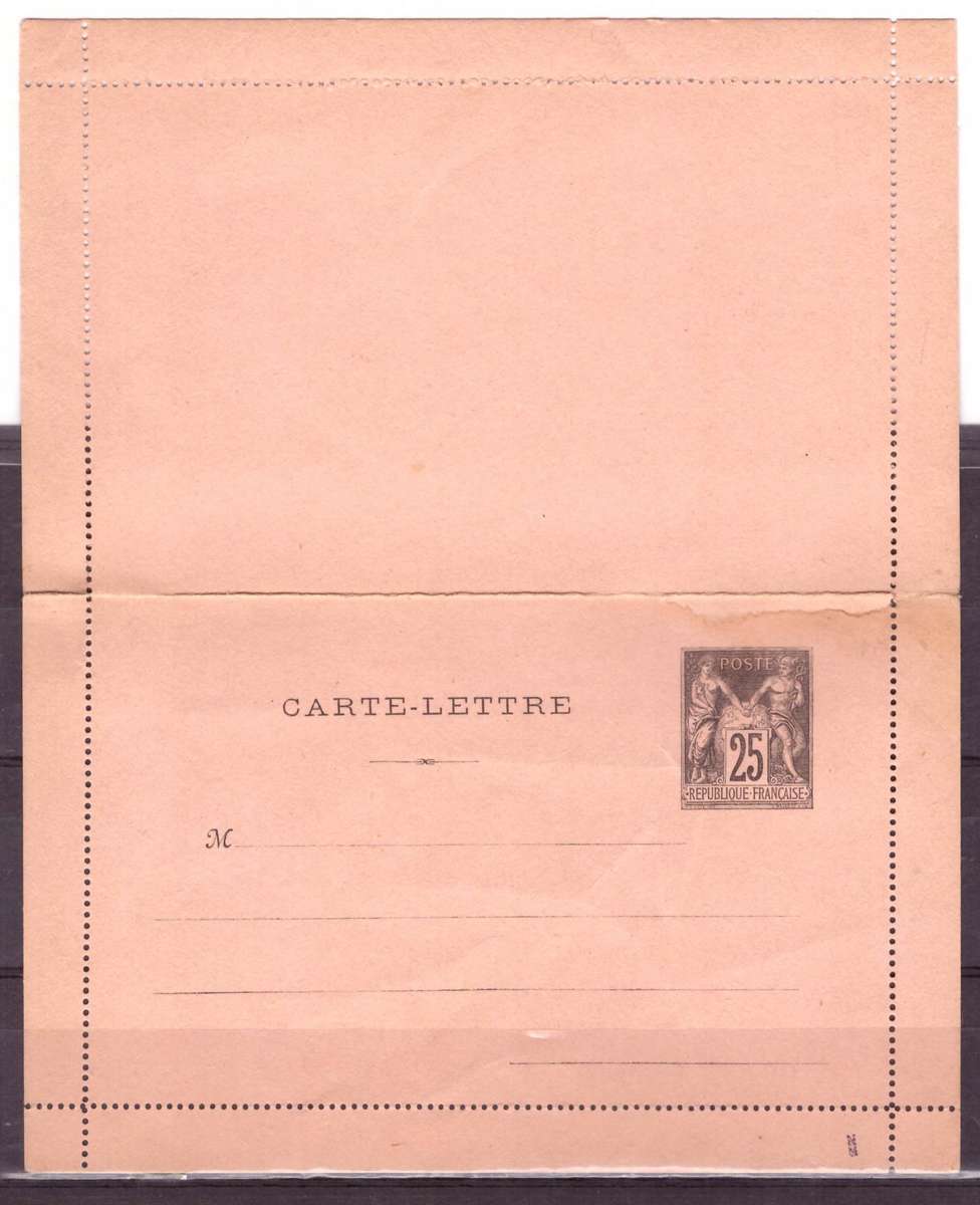 Post Cart  France . 25c repere