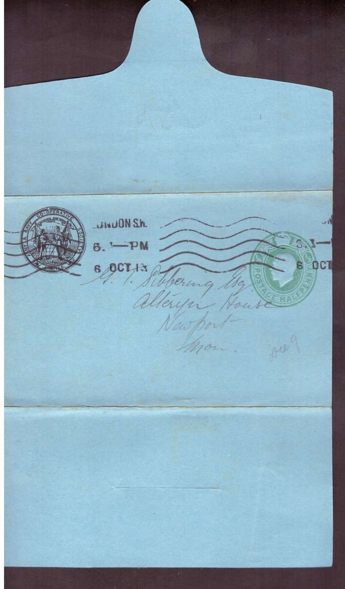 England cover 1913 from London.