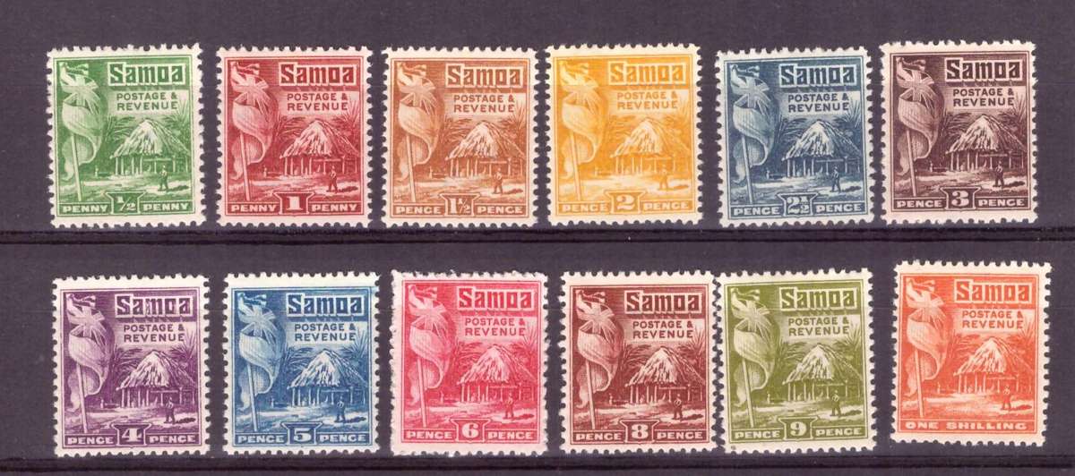 Samoa. SG. cat #153-164.  MH. 1921 set.