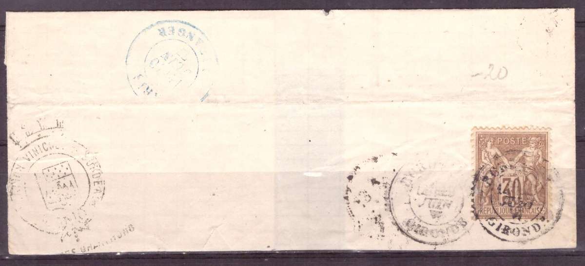 France. Part of the Folder. Nice Cancels. 1877.