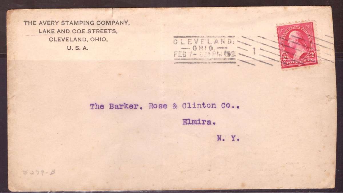 USA 1899 Cover from Clevaland to Elmira NY.