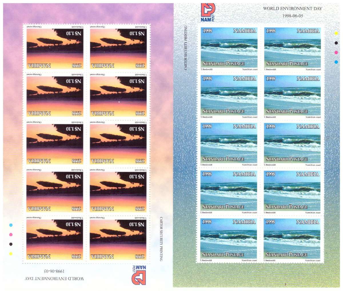 1998 NAMIBIA . SACC 258-261. MNH  set of 4 sheets.