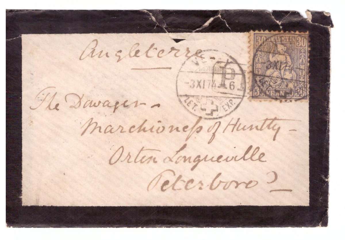 Switzerland cover 3- 11- 1874 from Vevey to England