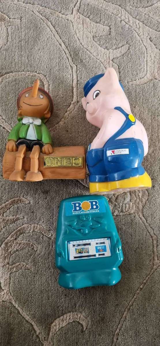 Vintage moneybox piggy banks NBS Volkskas BOB